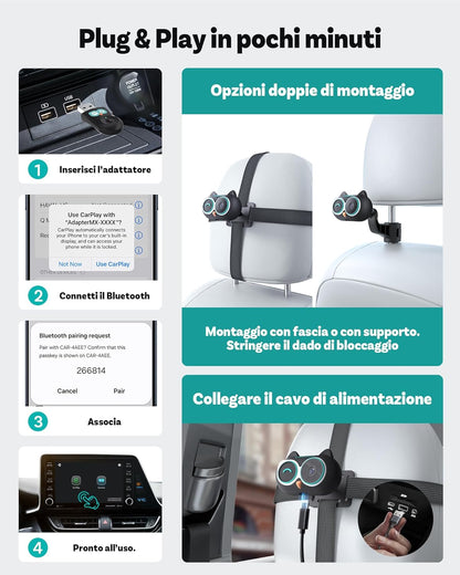 Monitor Bambini Integrato CarPlay Wireless